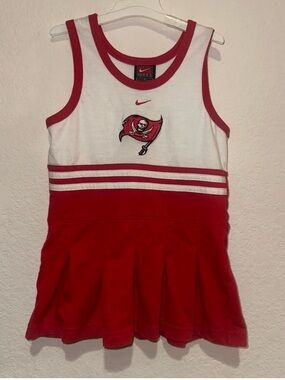 Y2K Nike Kids Red & White Tampa Bay Buccaneers Tank Cheerleader Dress 3T